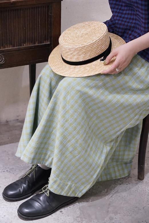 MAKU textiles｜格子图案阔腿裤裙裤(棉衬里) 商品图4