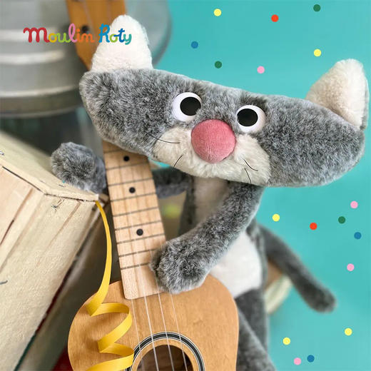 法国 Moulin Roty 玩偶 BBF系列 扁扁猫 高37cm -894021 "Better best friend" 商品图7