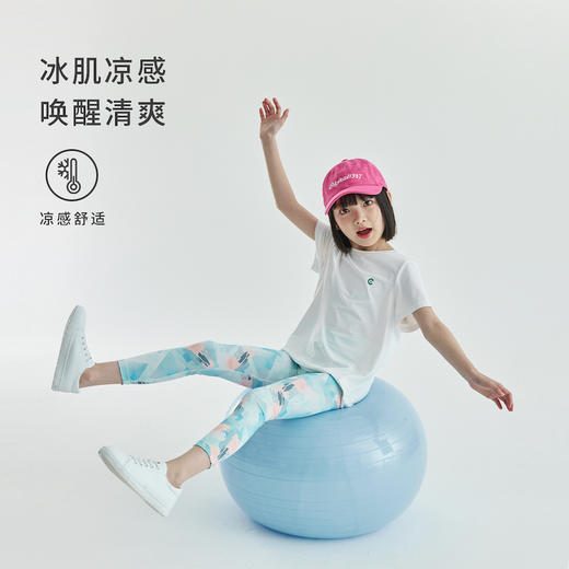 cicochild夏季新款印花瑜伽裤女童户外慢跑裤UPF50+凉感防晒裤 商品图1