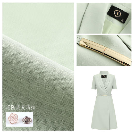 AD薄荷绿法式连衣裙女夏季短袖职业西装裙气质工作服职场通勤女装 商品图3