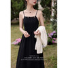 鹿向南《纯肉呢喃》法式黑色吊带连衣裙女春季女装内搭显瘦裙子 商品缩略图2