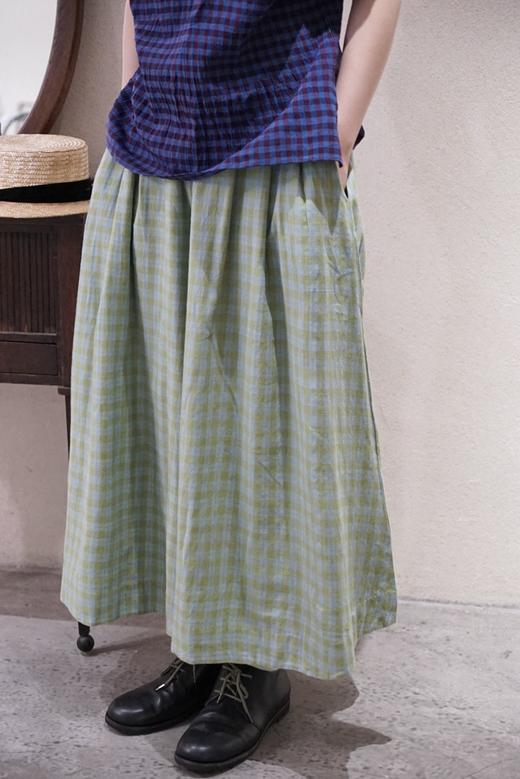 MAKU textiles｜格子图案阔腿裤裙裤(棉衬里) 商品图0