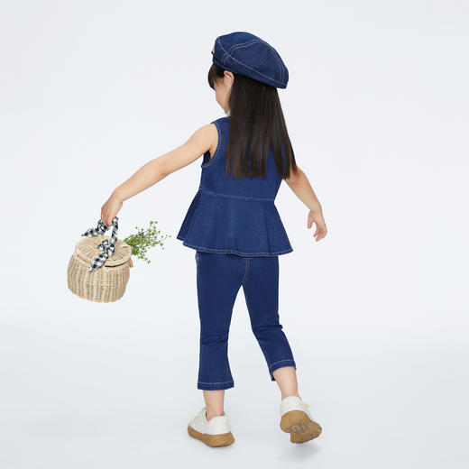 女童泡芙软软牛仔套装新款安奈儿童装实体店同款XG422600 商品图5