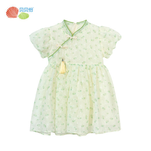 贝贝怡童装儿童女国风连衣裙2024夏新款女宝宝新中式甜美旗袍裙子ZB2DQ003 商品图8