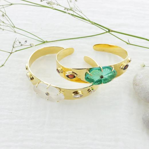 北京仓｜Leticia Ponti-Manchette Camila-磷灰石色 水晶 石榴石 手镯［法国设计师］ 商品图5