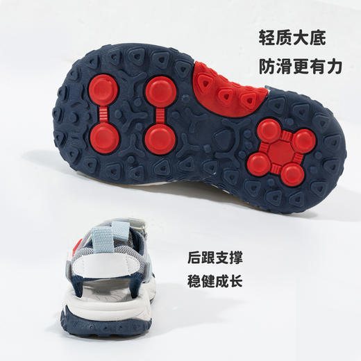 贝贝怡童鞋2022夏季男童凉鞋小童宝宝儿童凉鞋防滑魔术贴ZB2DX020 商品图6