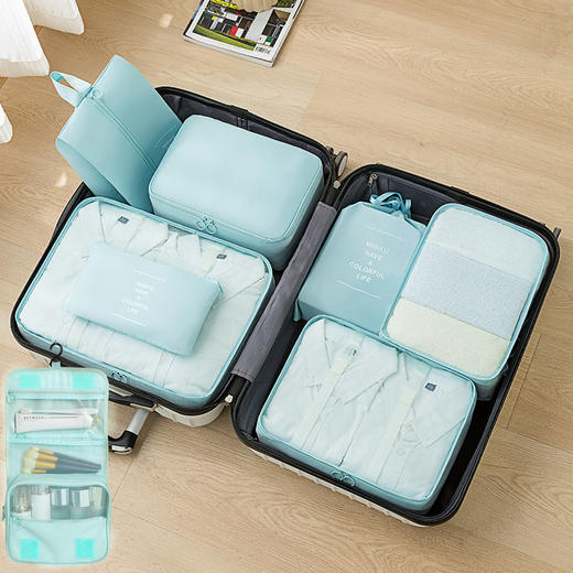 旅行收纳袋七件套装衣物收纳包数码鞋子收纳袋行李箱分类整理袋 商品图12