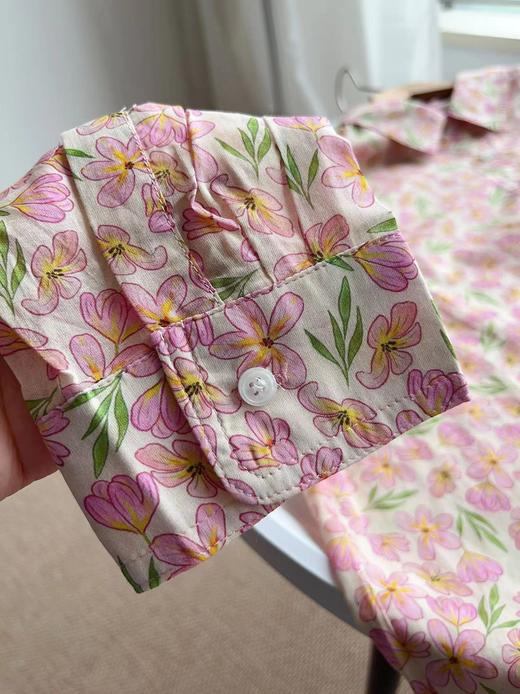 老米优品🌸gao品质！法式夏日《韩代款 粉色碎花纯棉防晒衬衫》100%棉，来去缝工艺考究，谁不爱碎花！CY240515A 商品图5
