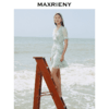 MAXRIENY蕾丝气质性感夏季复古春夏法式印花连衣裙设计师薄荷曼波(货号:MC87DR319) 商品缩略图1