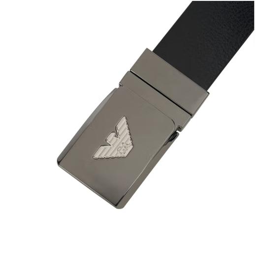 当季新品 ARMANI 阿玛尼 2024春夏新品 EA男士金属鹰标扳扣牛皮腰带皮带礼盒礼袋 黑色 Y4S623 YQ50X 81386 TU 商品图5