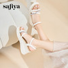 Safiya/索菲娅2025夏季露趾仙女风水钻一字带坡跟厚底凉鞋 SF42115412/SFD2115412 商品缩略图3