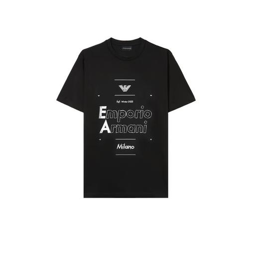 EMPORIO ARMANI 阿玛尼 EA 鹰标男士时尚字母印花休闲短袖圆领T恤 6L1T89 1JSAZ 商品图0
