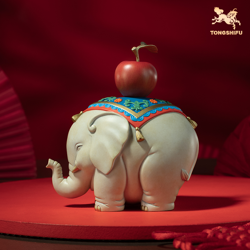 铜师傅 铜摆件《平安吉祥》大象桌面客厅办公桌家居装饰礼品摆件
