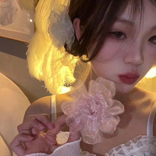 【绝美啦❗️超仙欧根纱花朵发夹】2025年新款度假风刘海夹森系花花夹子，带上秒拍氛围感照片美出新高度，网红夹子发饰仙女款发饰后脑勺夹QQ 商品图1