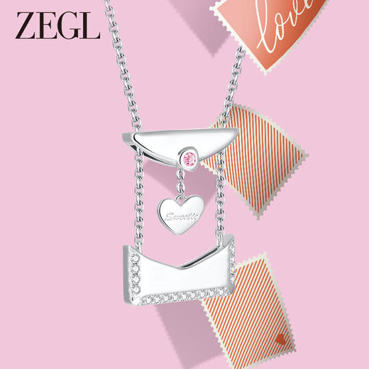 ZEGL设计师925银小情书系列告白信封项链女款2024高级感锁骨颈链 商品图4