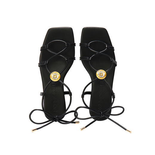 直述NOMORELIE 金币交叉绑带罗马凉鞋 商品图5