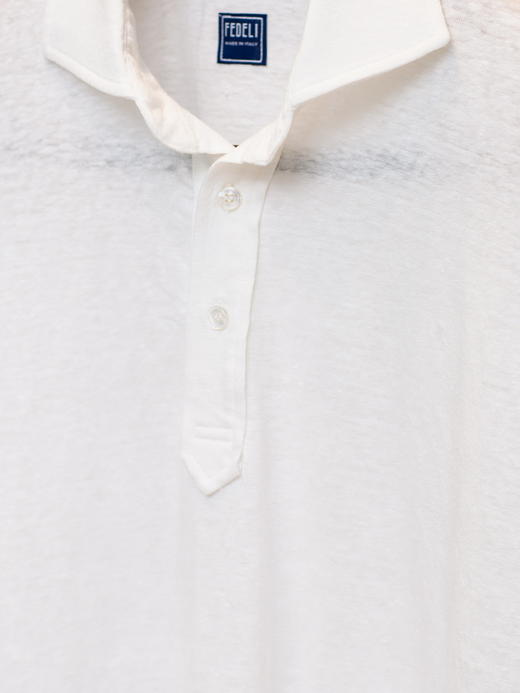 Fedeli 白色亚麻Polo 商品图2