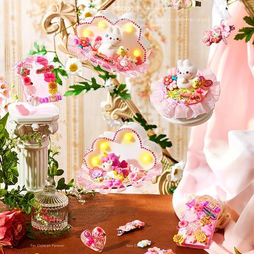 mobee咕卡套装玩具女孩生日礼物7-14岁六一儿童手工diy装饰品挂摆件盒 童趣小铺；咕咔全套奶油胶咕盘 一整幢开箱惊喜 公主过家家 商品图2