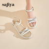 Safiya/索菲娅2025夏季露趾仙女风水钻一字带坡跟厚底凉鞋 SF42115412/SFD2115412 商品缩略图5