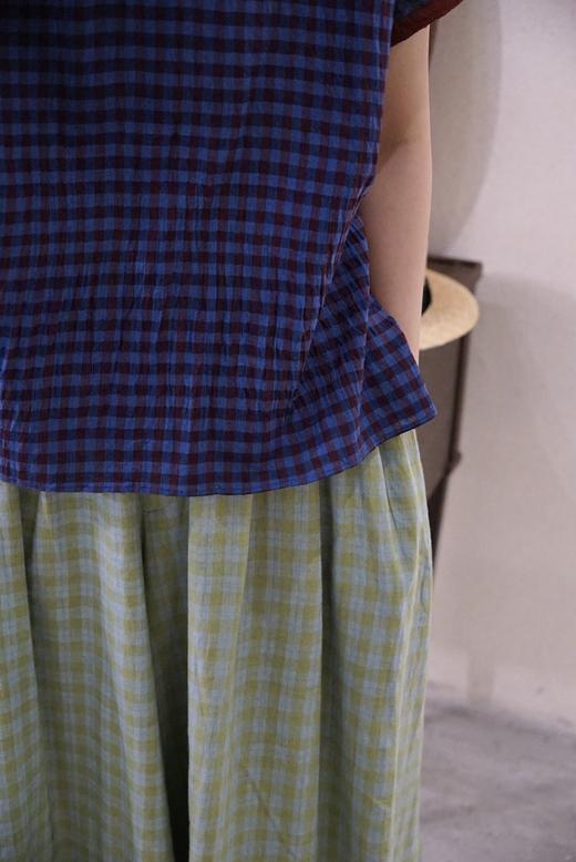 MAKU textiles｜格子图案阔腿裤裙裤(棉衬里) 商品图6