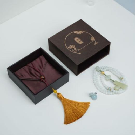 和田玉香氛项链(108颗念珠+翡翠2颗+黄玉1颗+海蓝宝香氛葫芦瓶)手链毛衣链精油香氛 商品图4