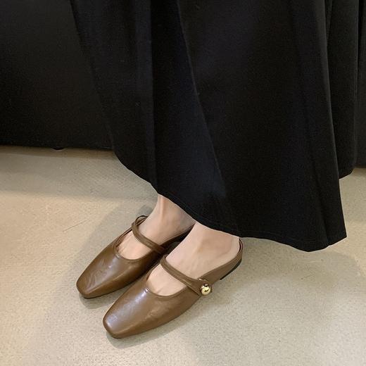 仙女风平底包头半拖鞋女外穿2024春新款孕妇一脚蹬小香风懒人鞋潮_HLY 商品图4