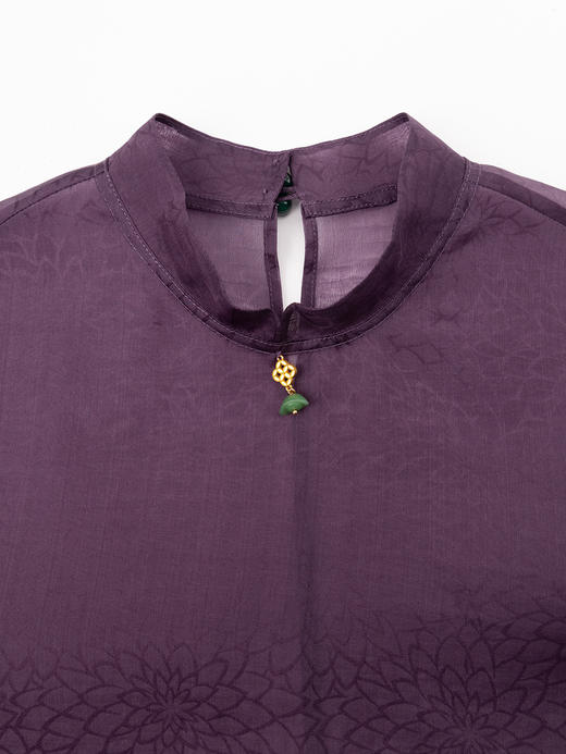 COCO ZONE中式立领提花长袖衬衫早春时尚国风上衣CC1A0482 商品图4