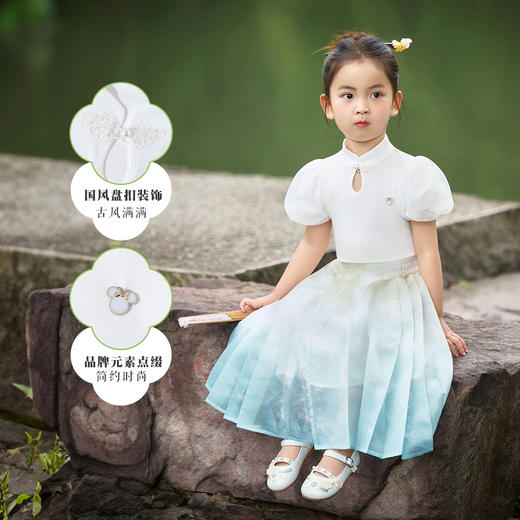 【马面裙2件套】【90-140】【迪士尼baby】女童马面裙儿童汉服中国风古装裙子 商品图3