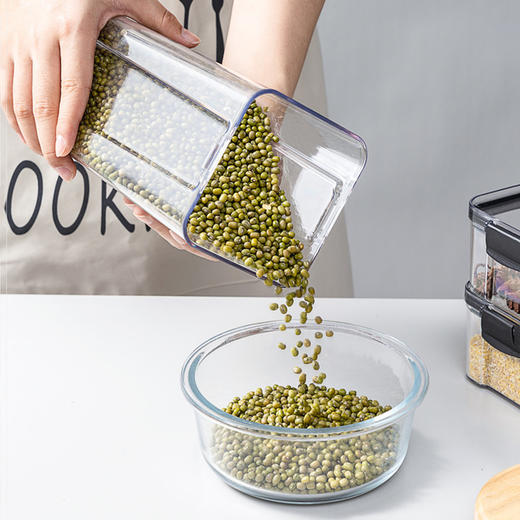 「29.9到手5件套！颜值款」密封罐五谷杂粮罐厨房收纳食品级透明塑料盒子零食干货茶叶储物罐用品 商品图3