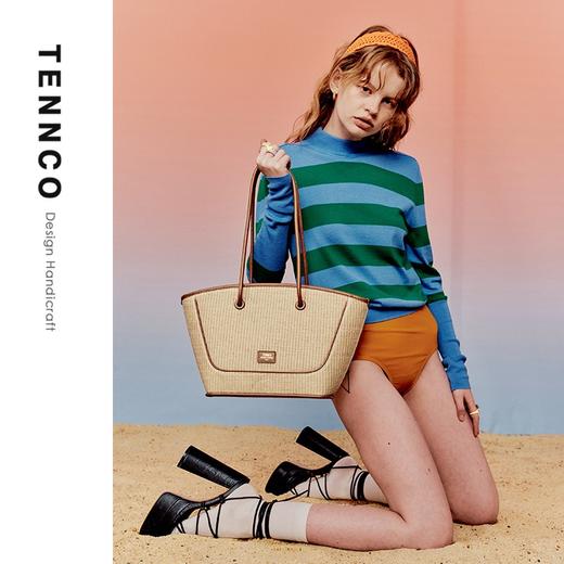 TENNCO 「菜篮子」小众设计编织托特包度假大容量草编包单肩女包 商品图3