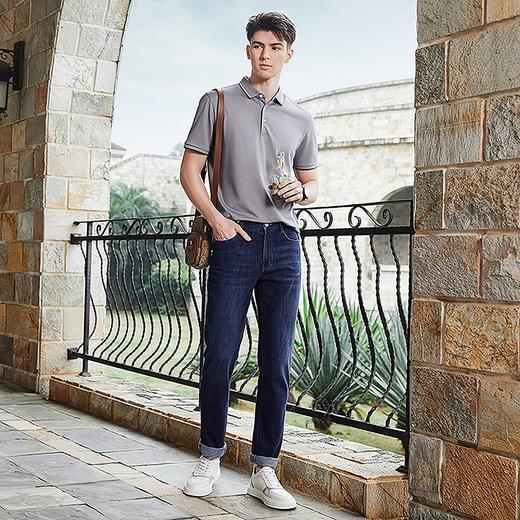 【不变形领】【5A抗菌2A防螨】柒牌短袖男polo衫夏季新款含桑蚕丝透气翻领T恤	126T70400 商品图3