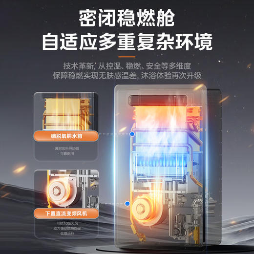 美的（Midea）16升燃气热水器即热强排式双变频恒温双增压节能零冷水下置风机家用洗澡速热 JSW30-GT164 商品图1