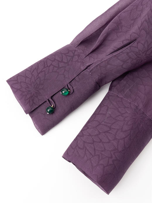 COCO ZONE中式立领提花长袖衬衫早春时尚国风上衣CC1A0482 商品图6