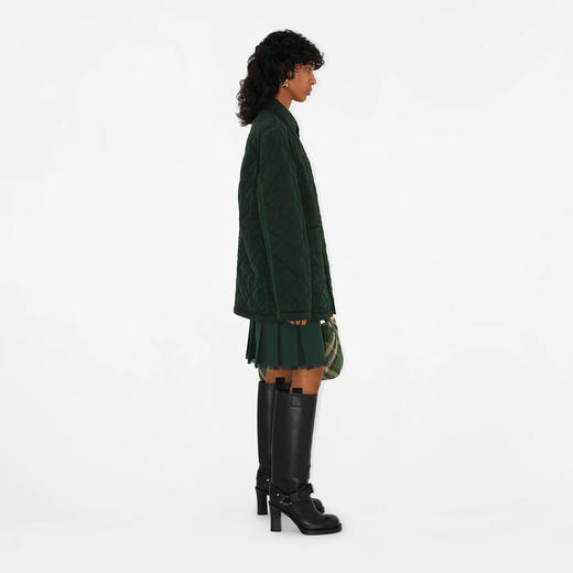 BURBERRY 巴宝莉 女士短款绗缝尼龙轻便大衣棉服 绿色 8081107 B8636 商品图2