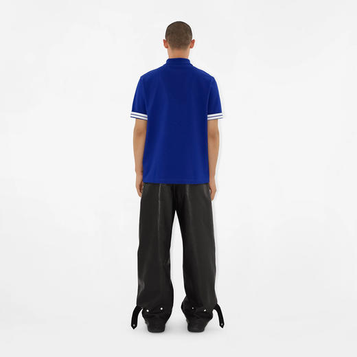 BURBERRY 巴宝莉 男士马术骑士徽标棉质短袖 Polo衫 蓝色 8082125 B7323 商品图3