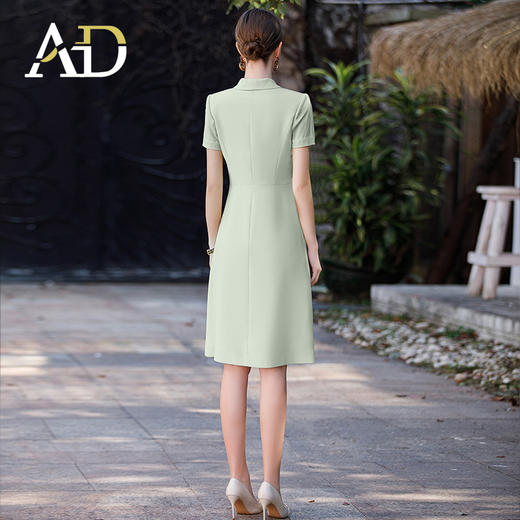 AD薄荷绿法式连衣裙女夏季短袖职业西装裙气质工作服职场通勤女装 商品图4