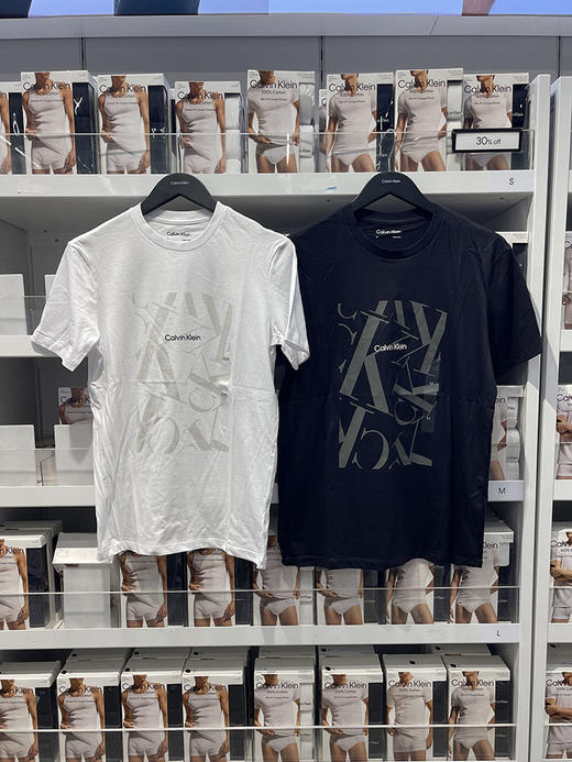 Calvin Klein/CK 男士纯棉圆领印花LOGO休闲舒适短袖T恤 商品图1