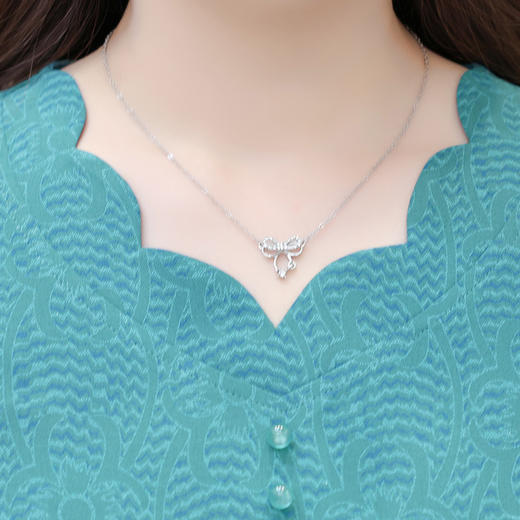 短袖中长款波浪花纹，连衣裙A字裙QYM-KED-H1838-Y 商品图3