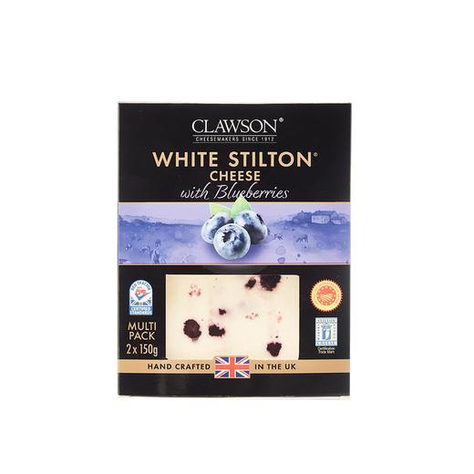 MM 山姆 CLAWSON英国进口 蓝莓风味白色斯蒂尔顿甜品奶酪（再制奶酪）150g*2 商品图1
