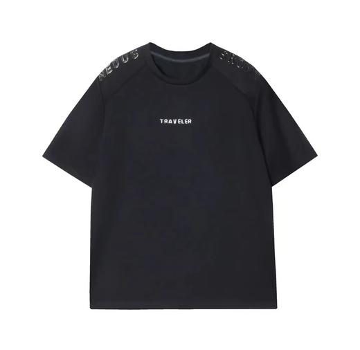 2326夏季新款金属字母拼接男士上衣时尚百搭圆领T恤简约宽松短袖 商品图0