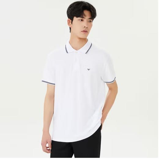 ARMANI 阿玛尼 2024春夏新品 EA男士鹰标图案短袖POLO衫 520礼物  8N1FB4 1JPTZ 0100 商品图3