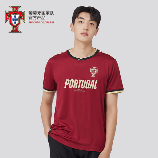葡萄牙国家队官方商品丨红金复古T恤经典队徽夏季短袖运动足球迷 商品图2