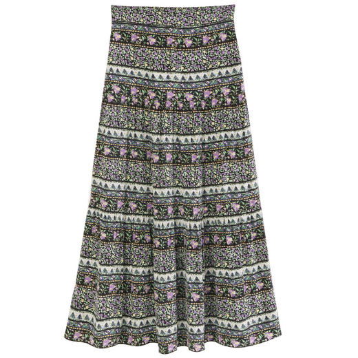 玳莎印花长款真丝半裙2024夏季新款高腰显瘦轻薄休闲度假风蛋糕裙  EB34307 商品图4