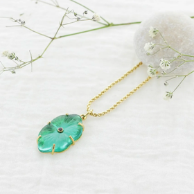 北京仓｜Leticia Ponti-Collier Camila-磷灰石色 水晶 花朵 项链［法国设计师］