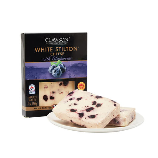 MM 山姆 CLAWSON英国进口 蓝莓风味白色斯蒂尔顿甜品奶酪（再制奶酪）150g*2 商品图0