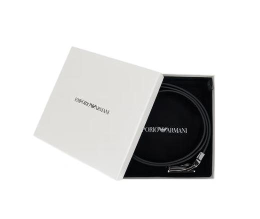 当季新品 ARMANI 阿玛尼 2024春夏新品 EA男士金属鹰标扳扣牛皮腰带皮带礼盒礼袋 黑色 Y4S623 YQ50X 81386 TU 商品图7