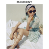 MAXRIENY蕾丝气质性感夏季复古春夏法式印花连衣裙设计师薄荷曼波(货号:MC87DR319) 商品缩略图0