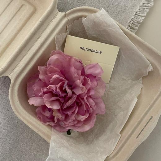 【拍照氛围感神器，古风牡丹花发夹】发夹焦边干枯牡丹氛围感，拍照鸭嘴夹侧边气质发饰头饰品QQ 商品图5