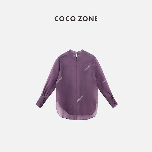 COCO ZONE中式立领提花长袖衬衫早春时尚国风上衣CC1A0482 商品图1