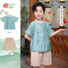 贝贝怡童装男童夏季套装中国风两件套2024新款短袖短裤古风夏装ZB2DT049 商品缩略图3